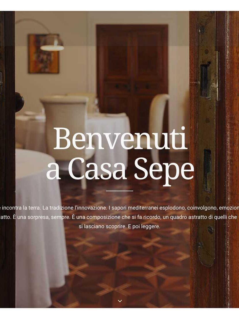 Casa Sepe, новий веб-сайт ресторану, який поєднує в собі високу кухню та казкові місця