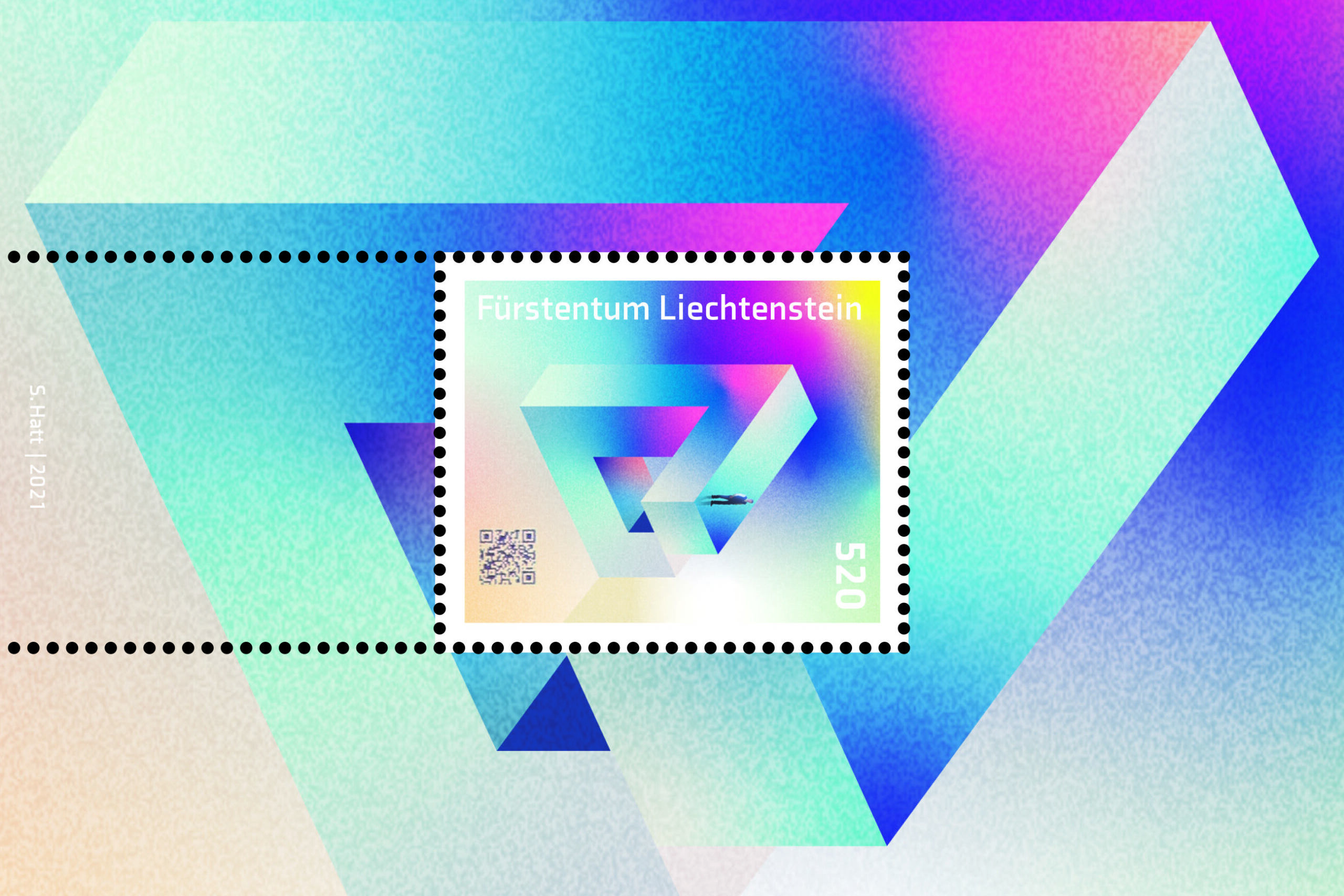 Liechtensteinin ruhtinaskunnan 4.0-leima, joka on varustettu Blockchain-tekniikalla