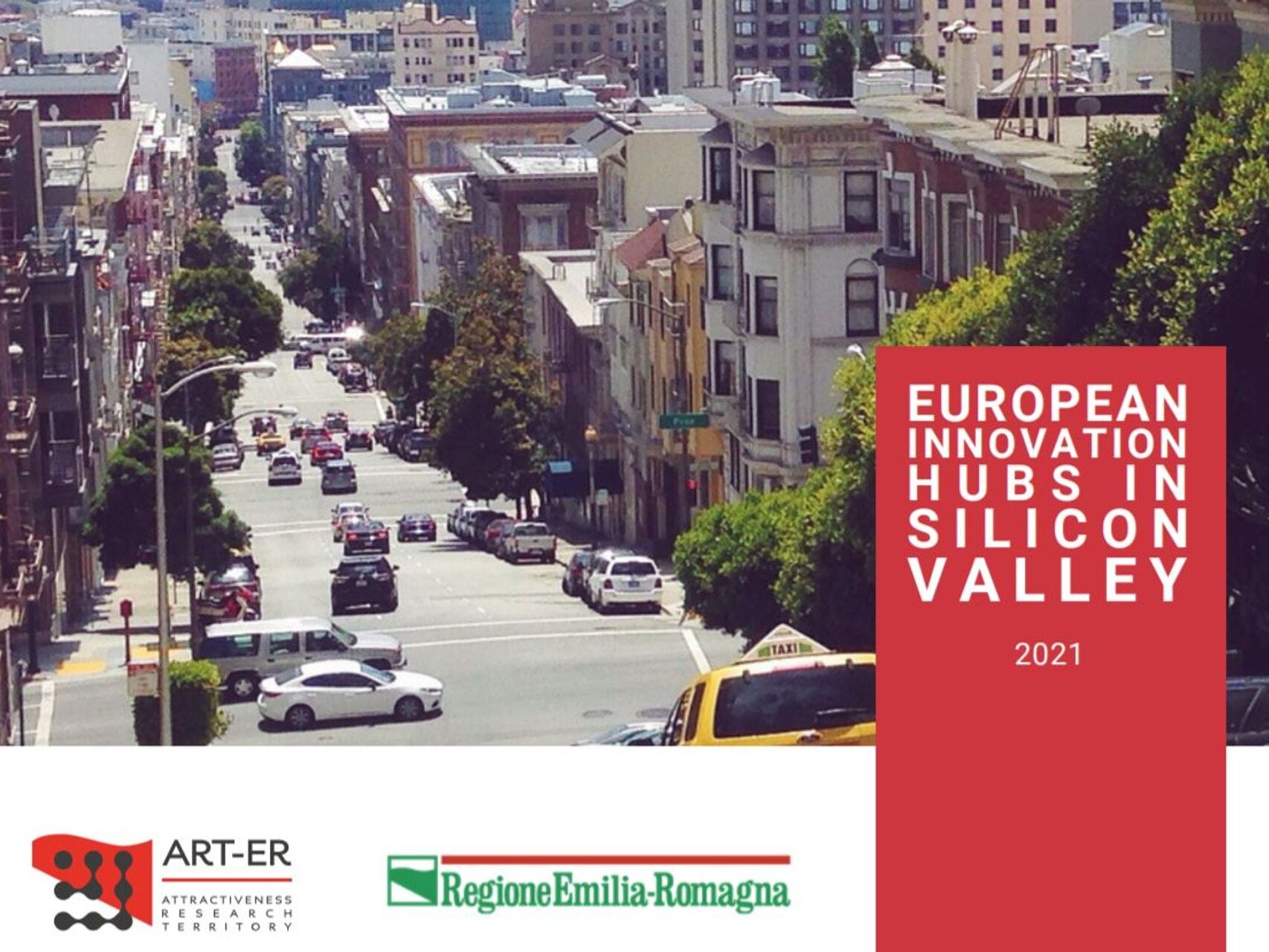 De cover van het rapport “European Innovation Hubs in Silicon Valley 2021”
