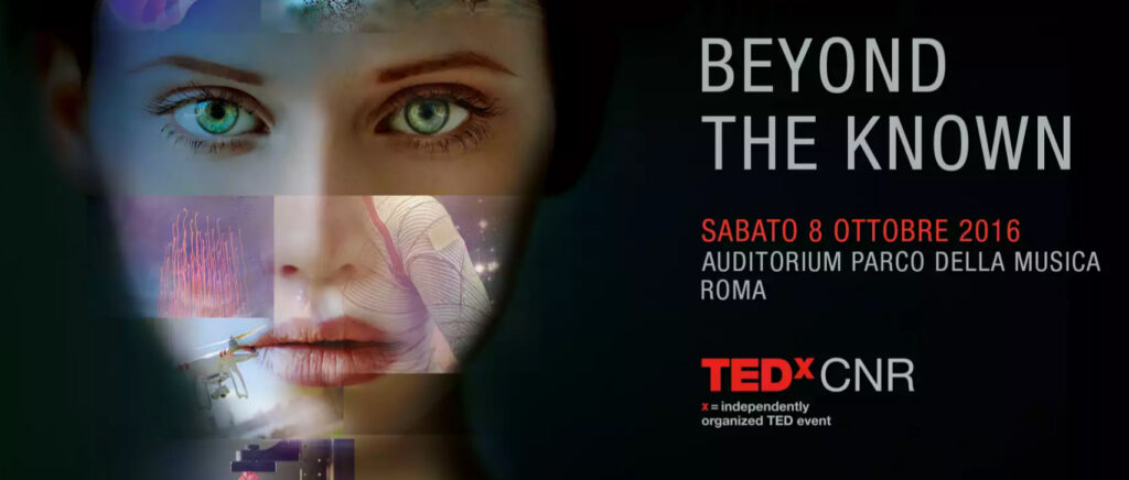 Plakaten for TEDxCNR-begivenheden arrangeret i Rom den 8. oktober 2016