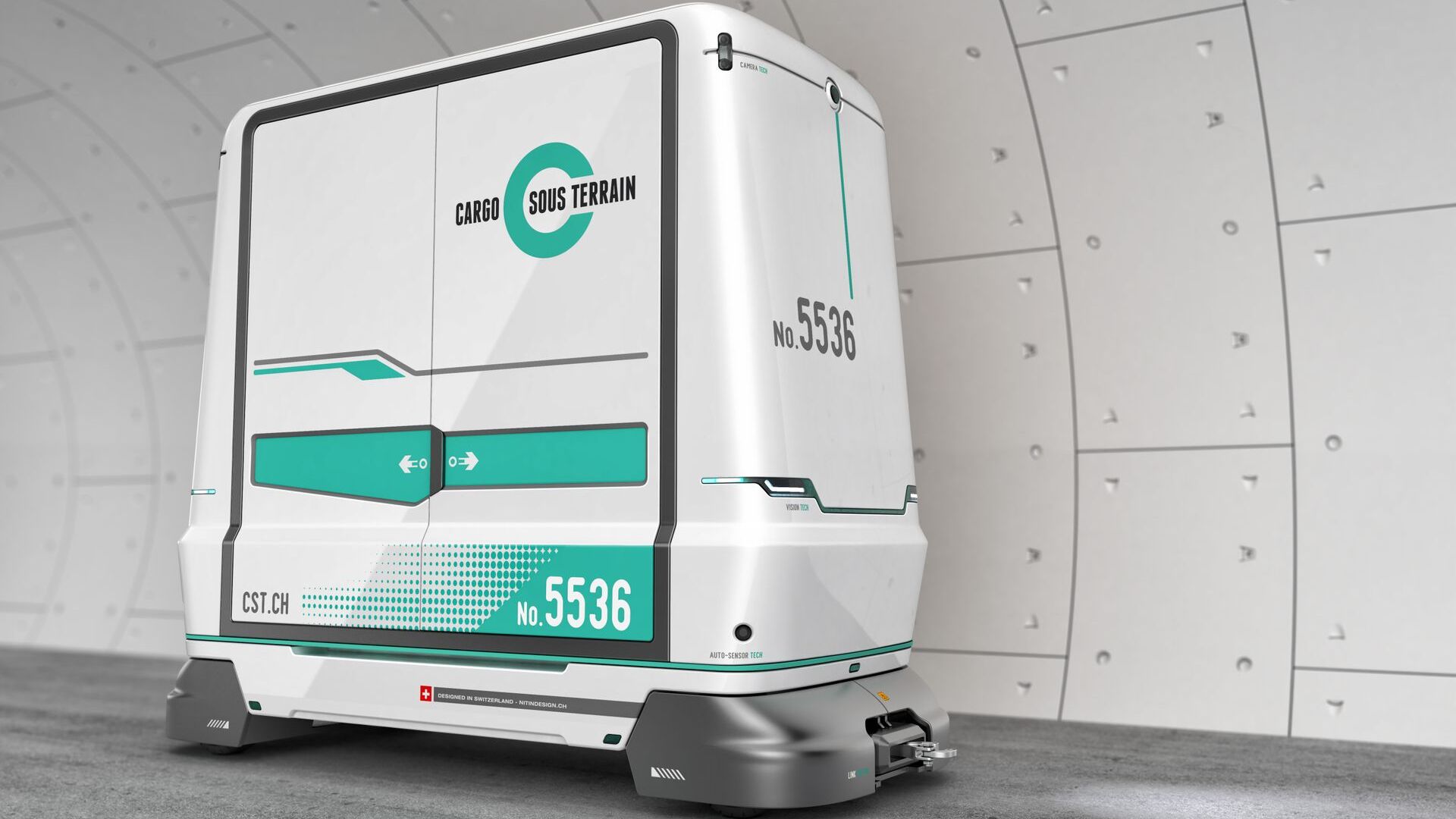 Un des véhicules de transport qui sera utilisé par Cargo Sous Terrain en Suisse