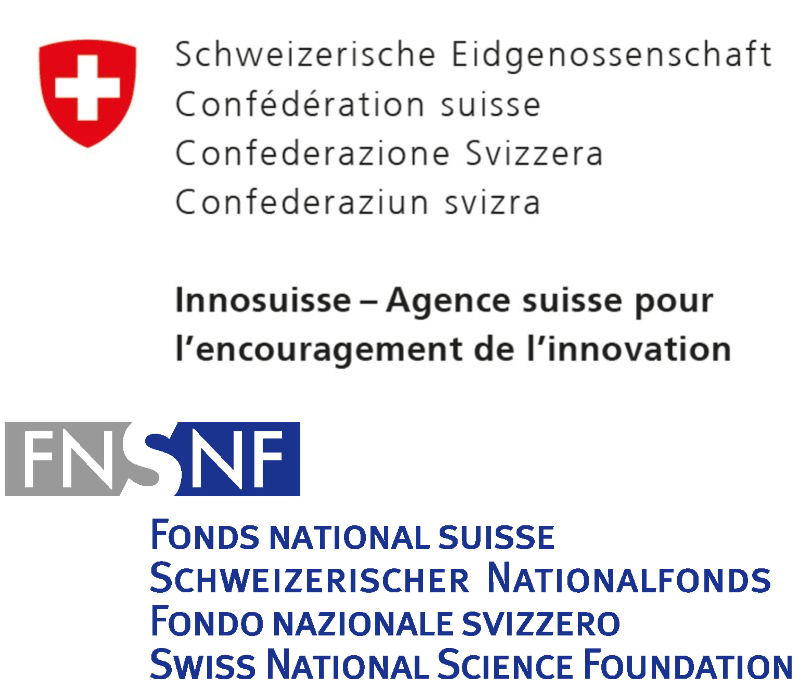 Crasi fra i logotipi del Fondo Nazionale Svizzero per la Scienza (FNS-SNF) e dell'Agenzia svizzera per la promozione dell’innovazione (Innosuisse)