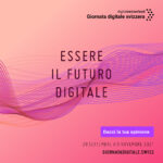 Il manifesto "Essere il futuro digitale" della "Giornata Digitale Svizzera" (in ligua italiana)