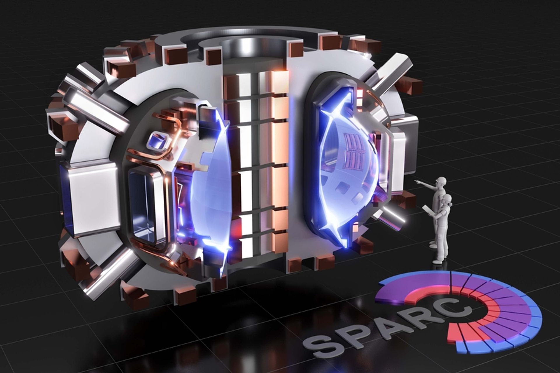 Rendering SPARC, tokamak lapangan tinggi kompak yang saat ini sedang dirancang oleh tim di Institut Teknologi Massachusetts dan Sistem Fusion Persemakmuran: Misinya adalah membuat dan membatasi plasma yang menghasilkan energi fusi bersih. (Foto: T. Henderson, CFS/MIT-PSFC, 2020)