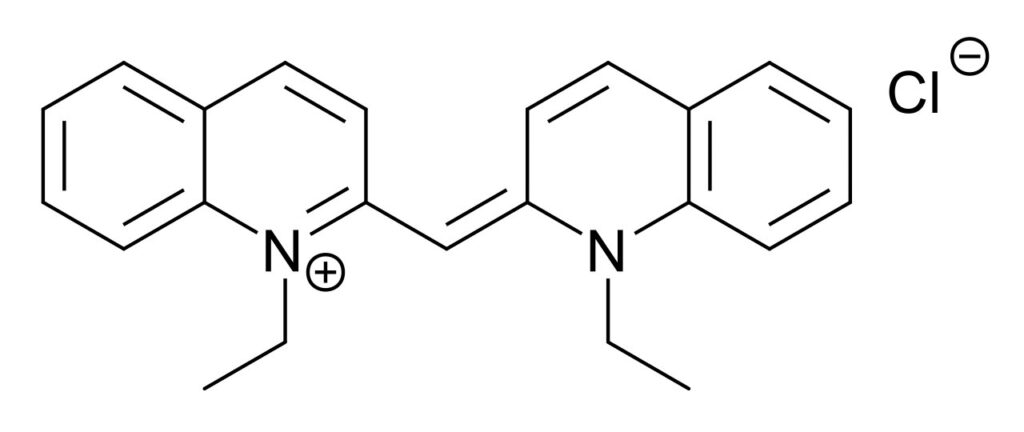 La costruzione di una molecola di 1,1'-dietil-2,2'-cianina cloruro (pseudoisocianina cloruro, PIC cloruro)