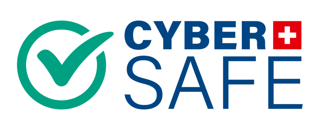 L'etichetta "Cyber Safe" della Svizzera su fondo bianco