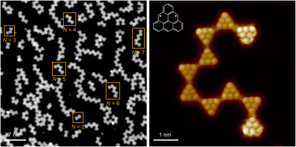 Molecole di Triangulene e misura di uno (un miliardesimo di metro) e di sette nanometri