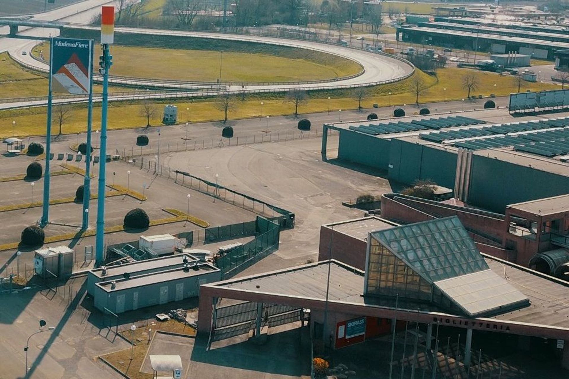ModenaFiere izstāžu centra skats no gaisa