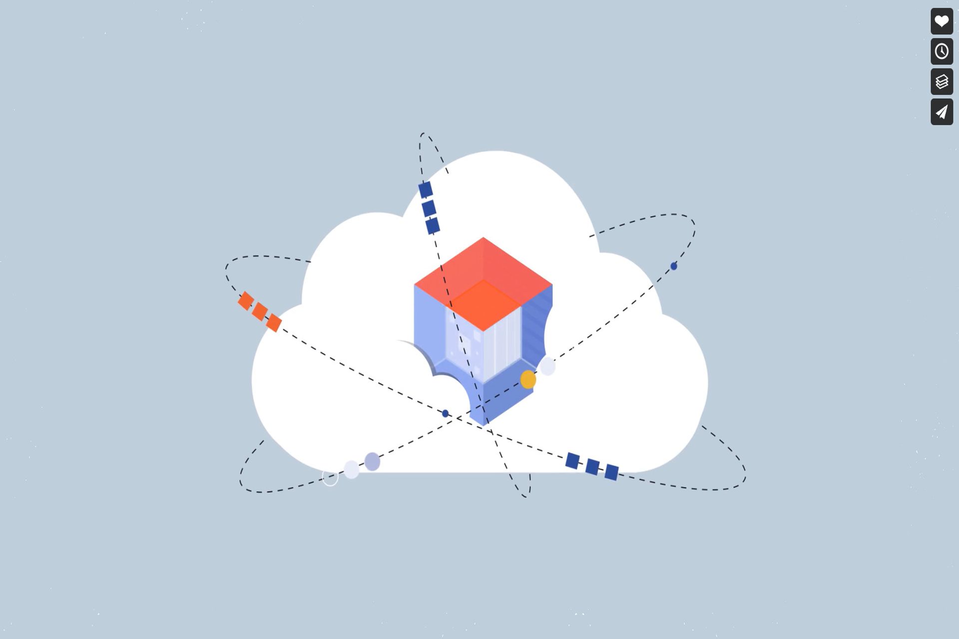 Un'illustrazione di un cloud sicuro di condivione dei dati
