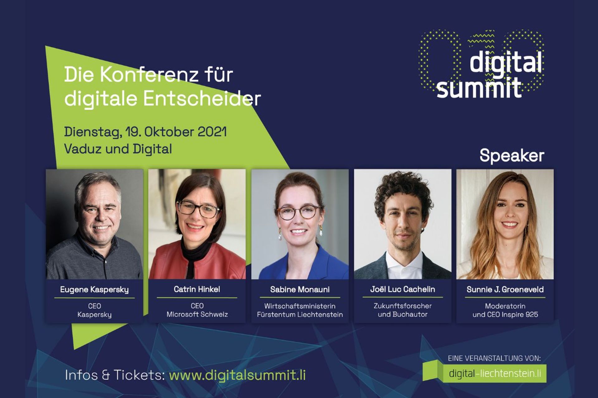 I relatori del "Digital Summit Liechtenstein" di Vaduz il 19 ottobre 2021
