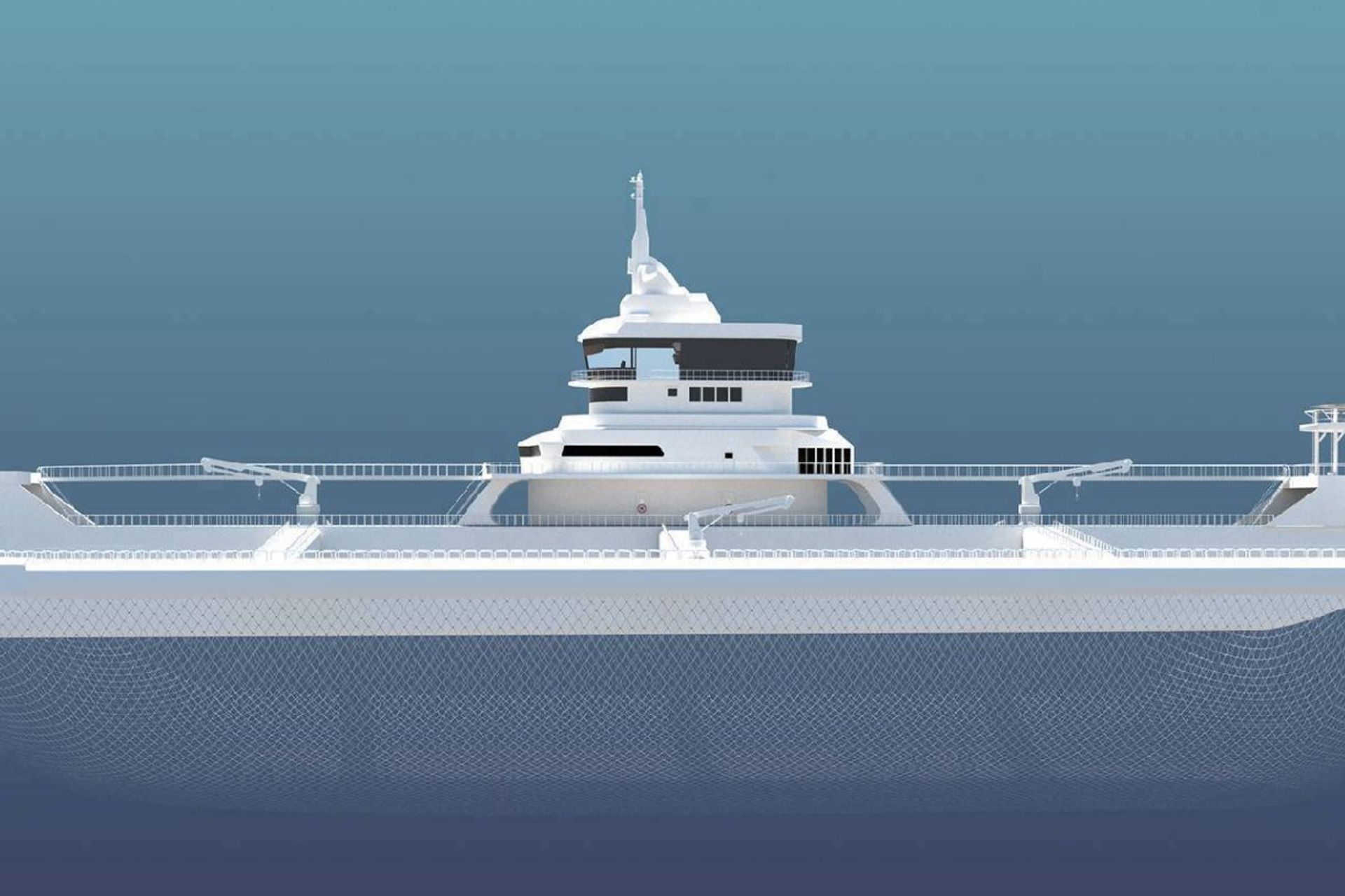 L’Ocean Ark è un trimarano a basse emissioni lungo 170 metri, assistito dall'intelligenza artificiale, progettato con recinti per pesce in rame autopulenti, capace di cercare le acque migliori