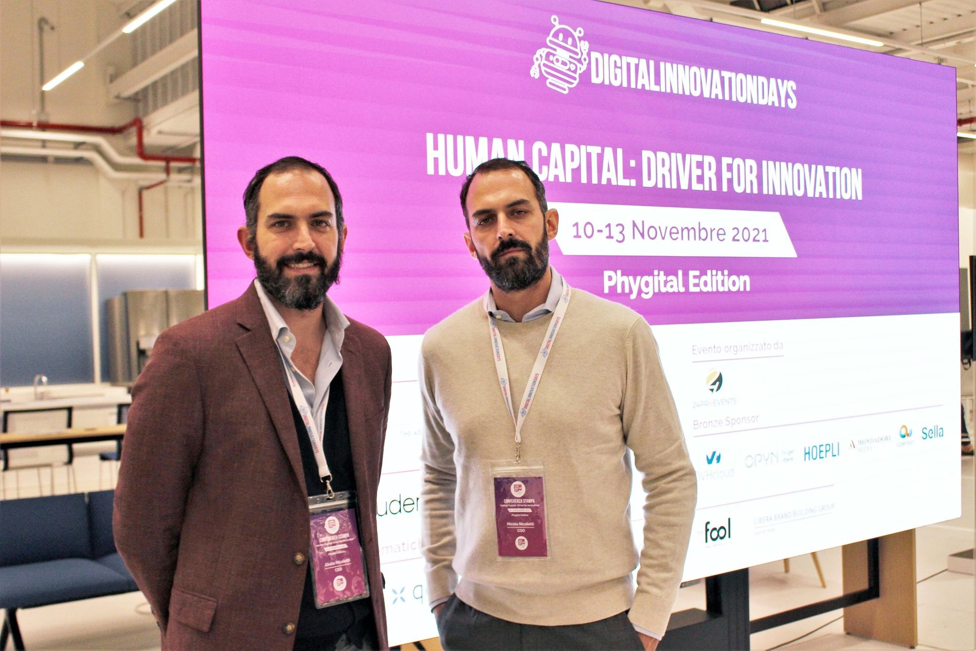 Nicola e Giulio Nicoletti sono i fondatori di 24 PR & EVENTS, agenzia organizzatrice dei "Digital Innovation Days 2021"