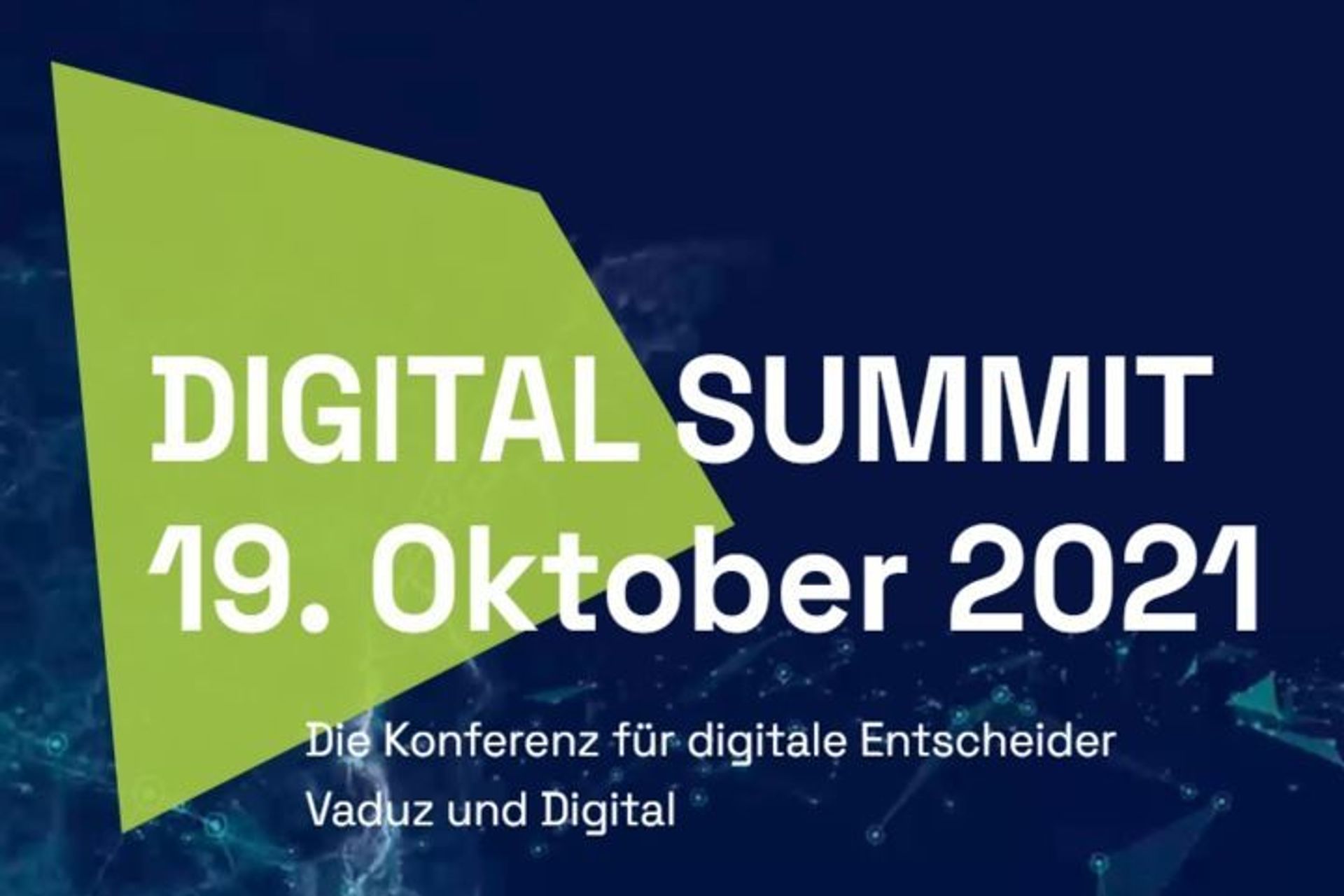 La locandina del "Digital Summit Liechtenstein" di Vaduz il 19 ottobre 2021