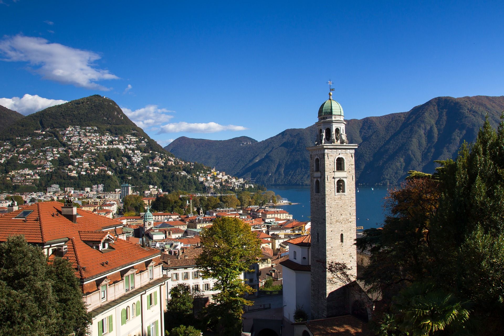 Lugano es la ciudad más poblada del cantón de Ticino en Suiza