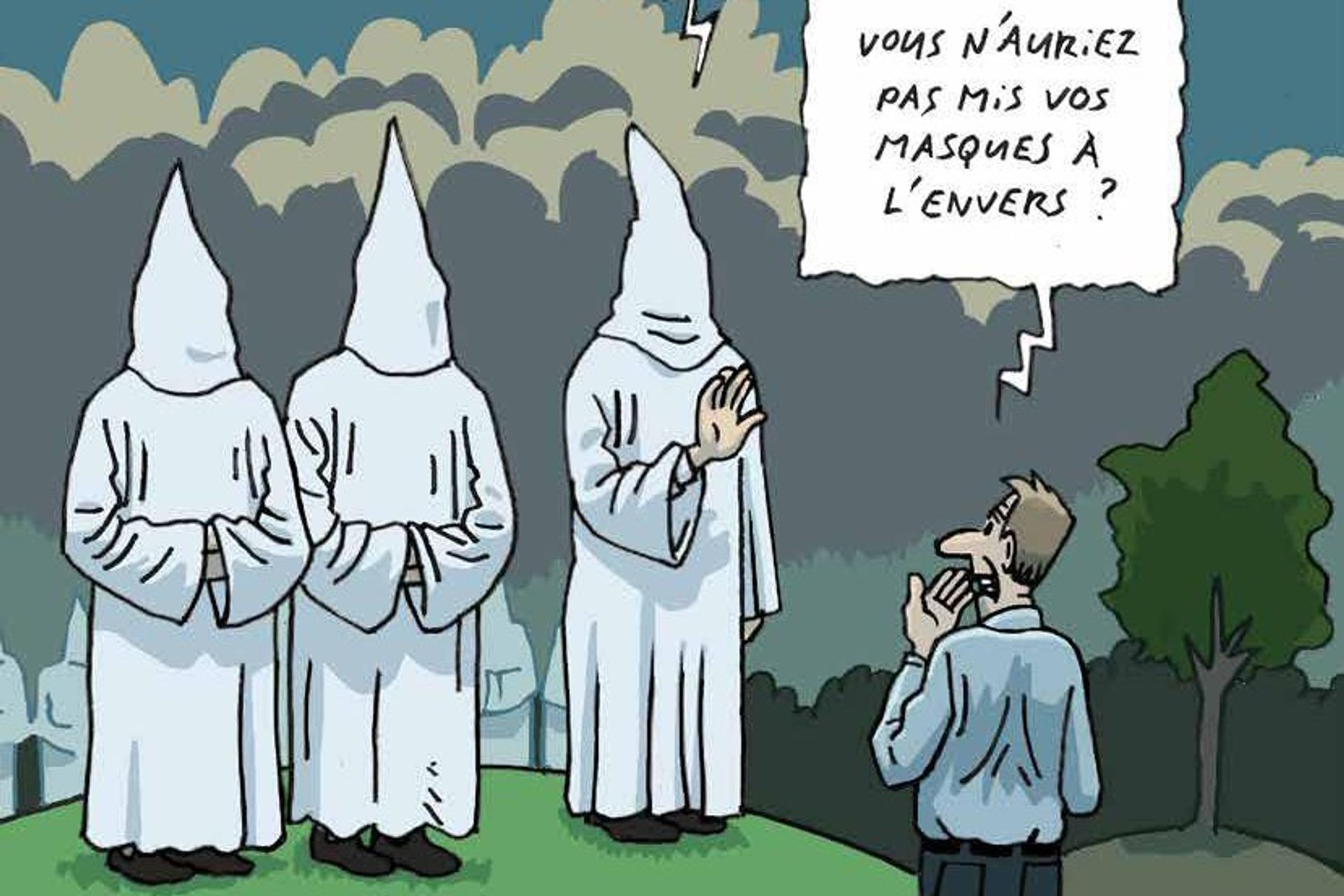 瑞士联邦反对种族主义委员会杂志第 45-2021 期中关于仇外心理、假新闻和阴谋的漫画之一