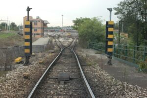 La sella dello smistamento Derrate del circuito di prova di Reti Ferroviarie Italiane a Bologna San Donato