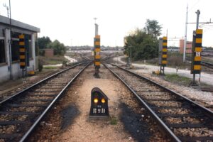 La sella dello smistamento VO del circuito di prova di Reti Ferroviarie Italiane a Bologna San Donato