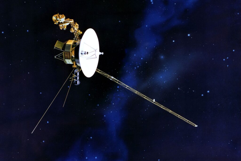 La sonda spaziale Voyager in missione di ricerca dal 1977 per la NASA