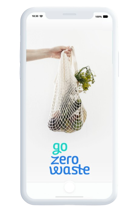 L'applicazione 'Go Zero Waste' sullo schermo di uno smartphone