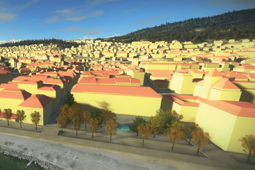 Una mappa cittadina 3D presente sull'applicazione swisstopo