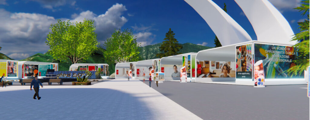 Il padiglione della Città dei Mestieri di Bellinzona all'interno dello “Swiss Virtual Expo”