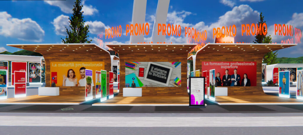 Il padiglione della Città dei Mestieri di Bellinzona all'interno dello “Swiss Virtual Expo”