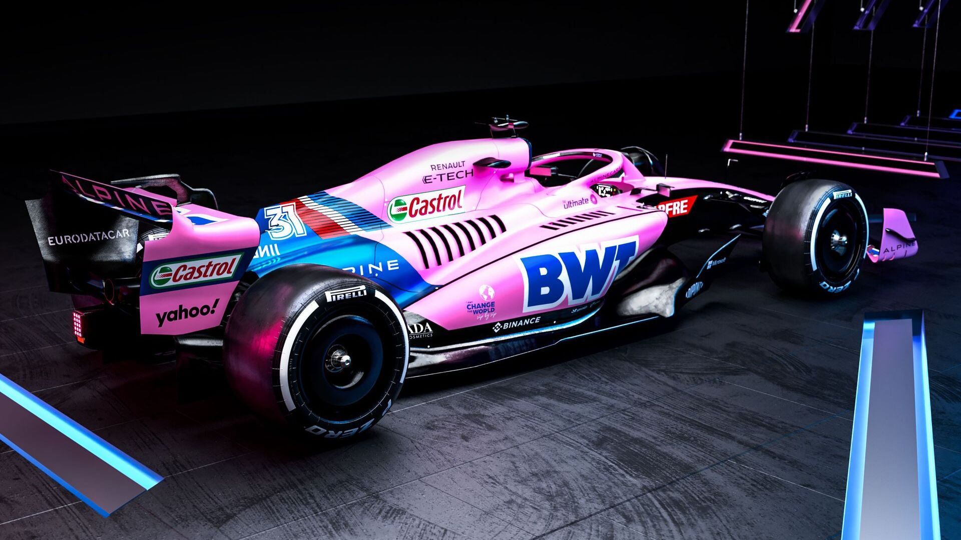 La voiture du BWT Alpine F1 Team débutera la saison 2022 de Formule 1 dans une livrée rose