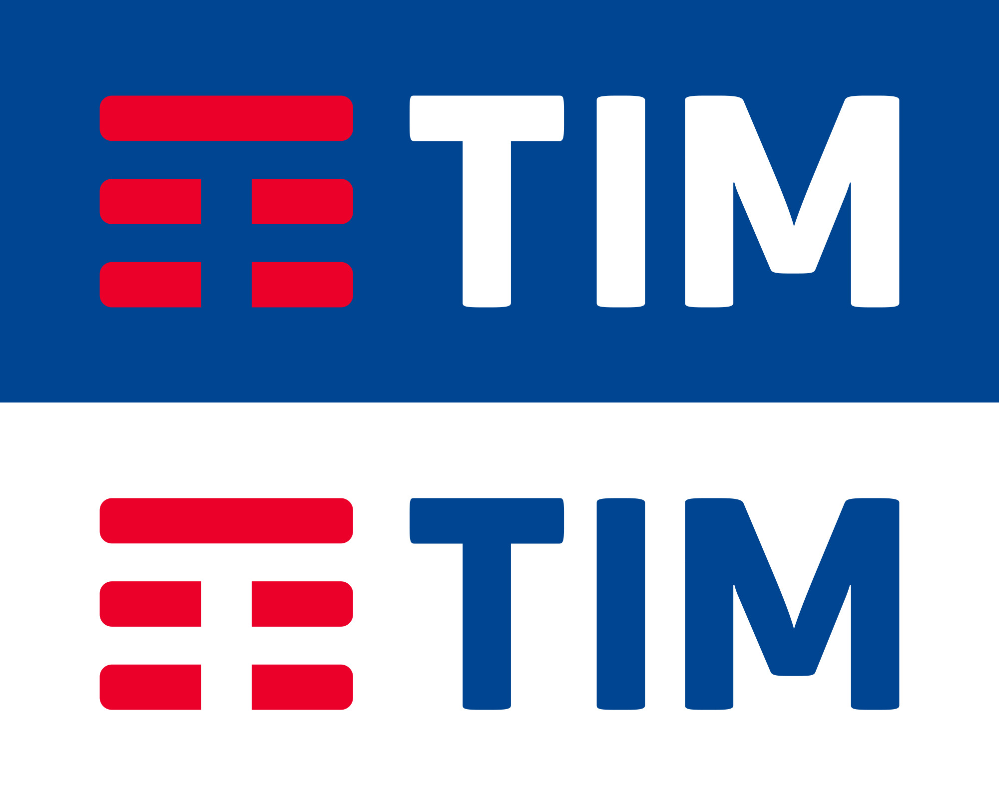 Le versione sovrapposte dei due logotipo di TIM Telecom Italia
