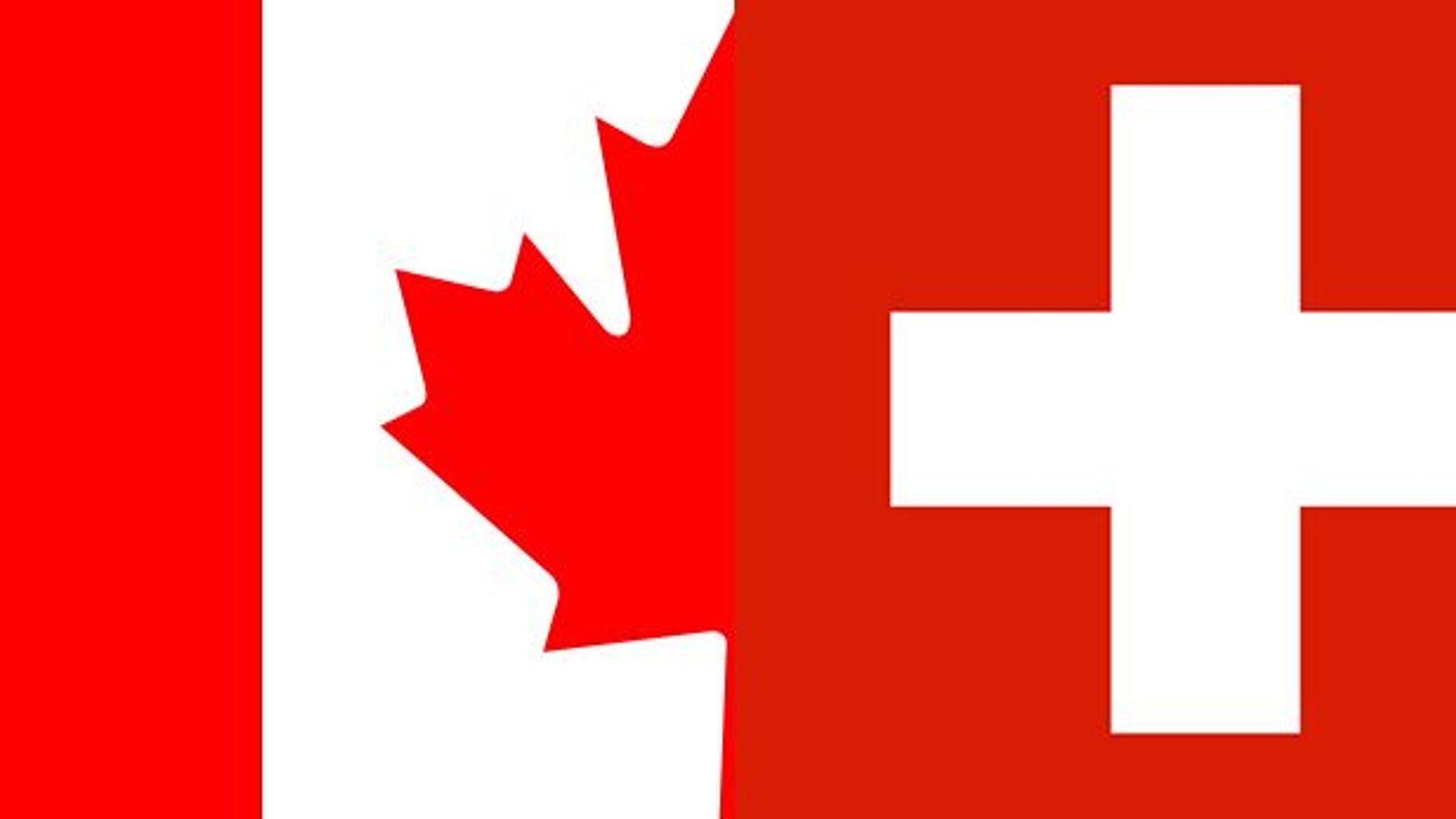 Crasi fra le bandiere del Canada e della Confederazione Elvetica
