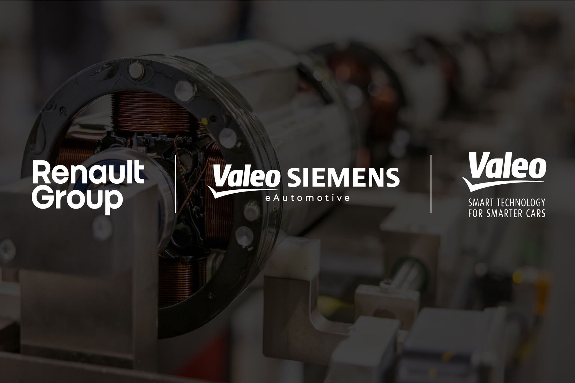 Logoerne for Renault Group, Valeo og Valeo Siemens eAutomotive