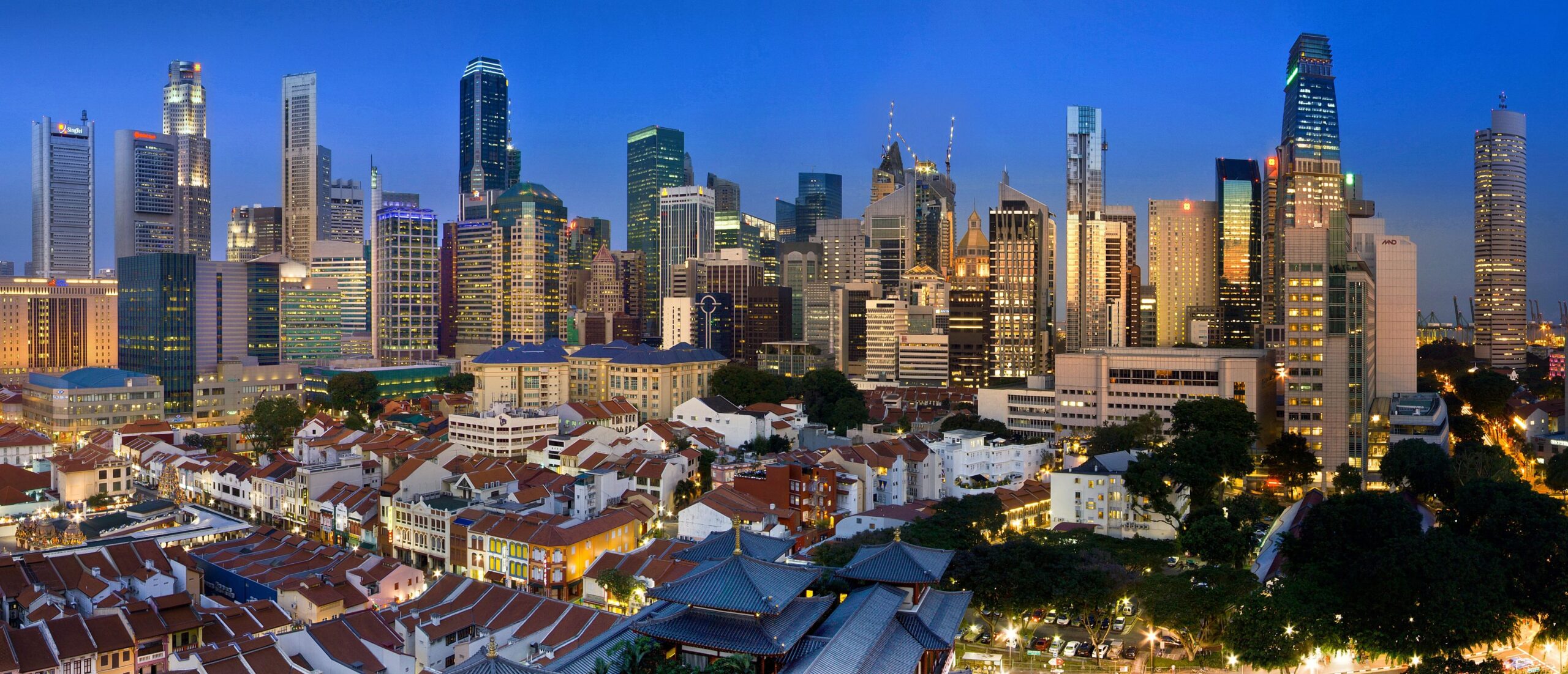 Il Singapore Central Business District (CBD) dell'omonima città-stato in un'immagine panoramica
