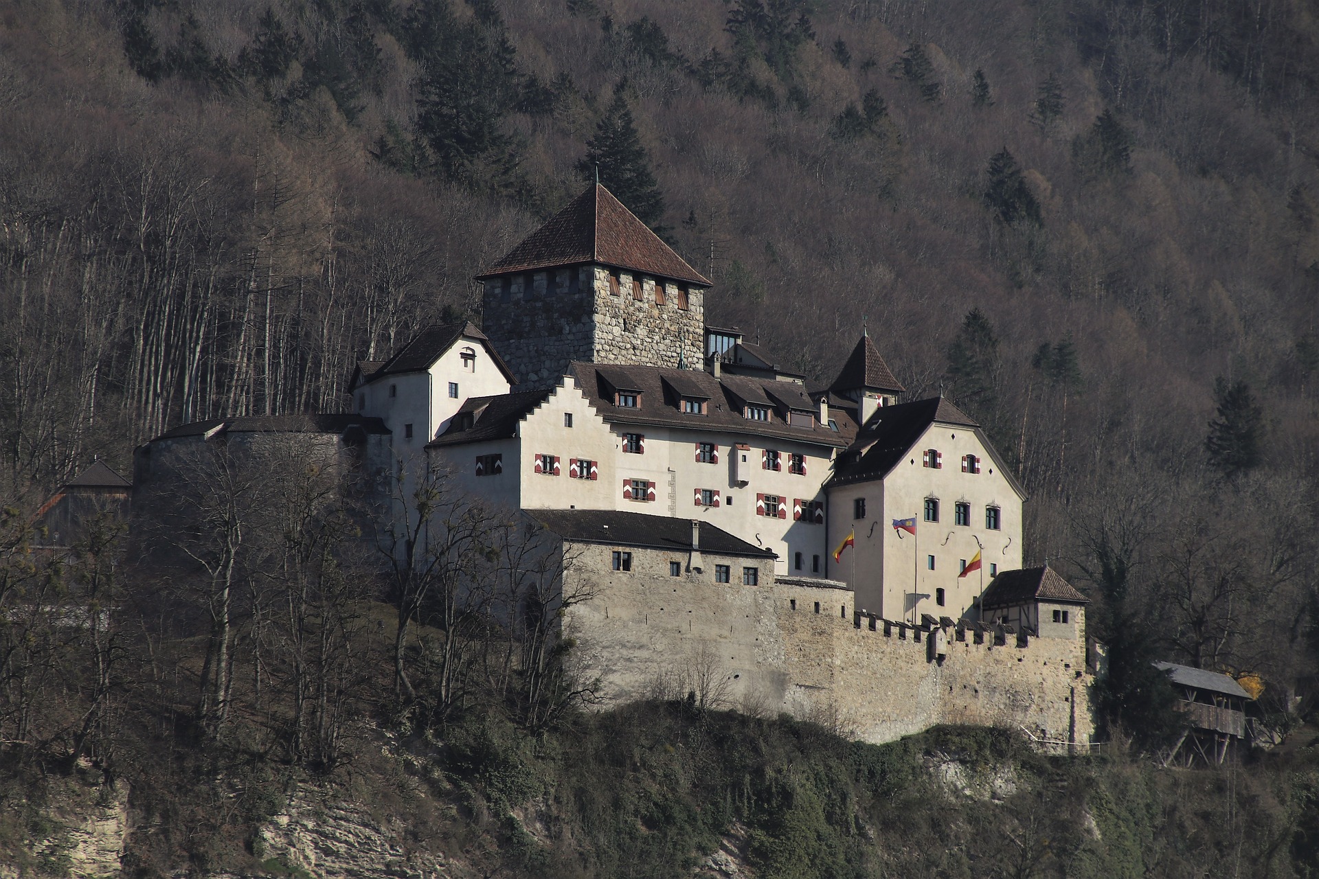 Il castello di Vaduz domina l'omonima piazza della capitale del Principato del Liechtenstein