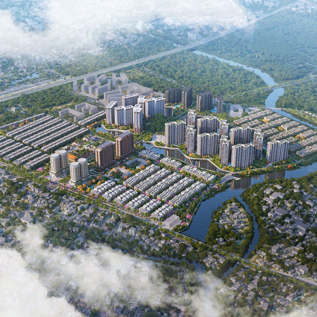 Il Masterplan del quartiere The Global City di Ho Chi Minh, in Vietnam (Disegno: Foster + Partners)