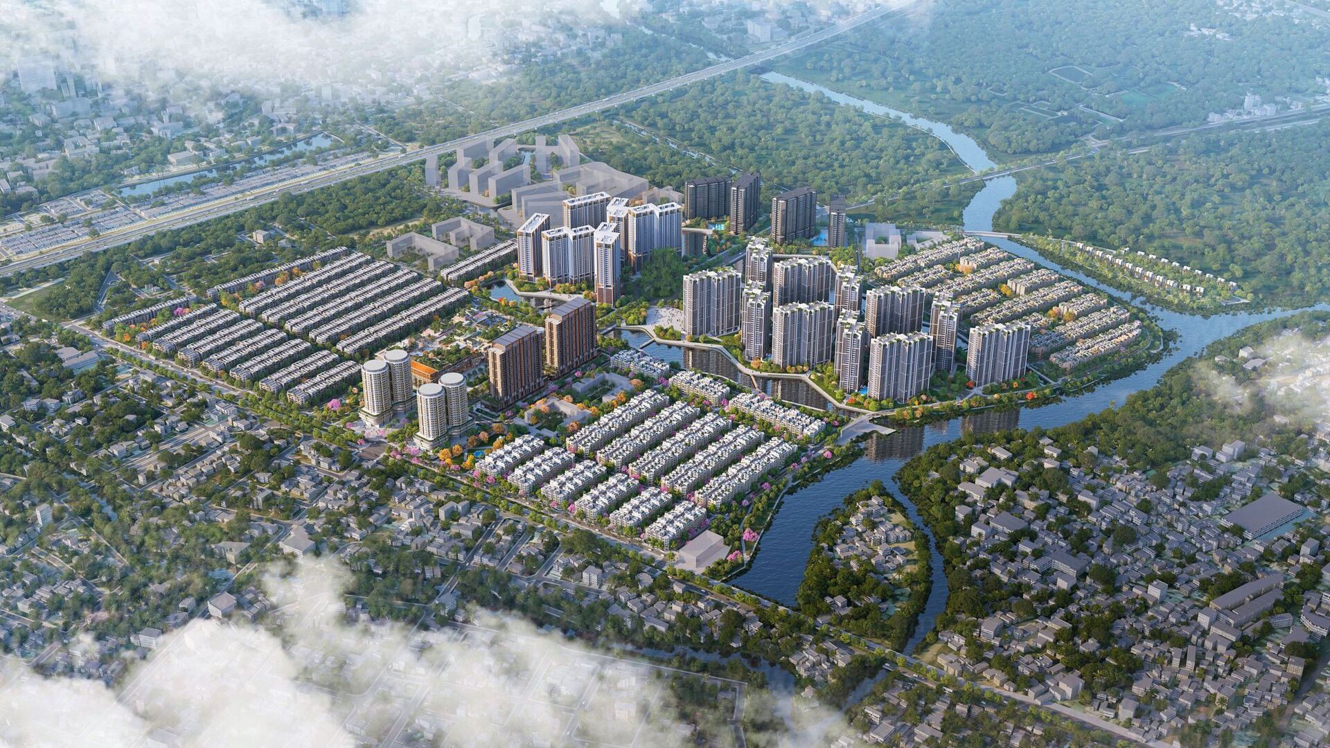 Il Masterplan del quartiere The Global City di Ho Chi Minh, in Vietnam (Disegno: Foster + Partners)