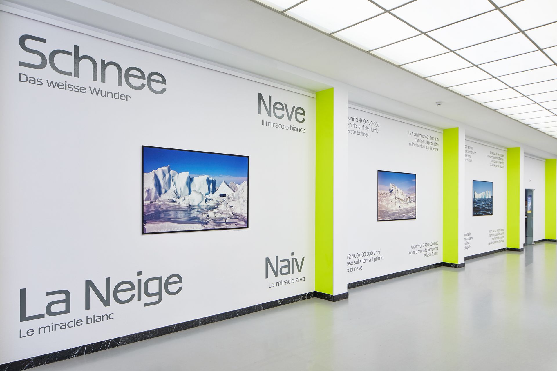 Vue de l'exposition 'Neige. The White Miracle' de la Bibliothèque nationale suisse (Photo: Simon Schmid/NL)