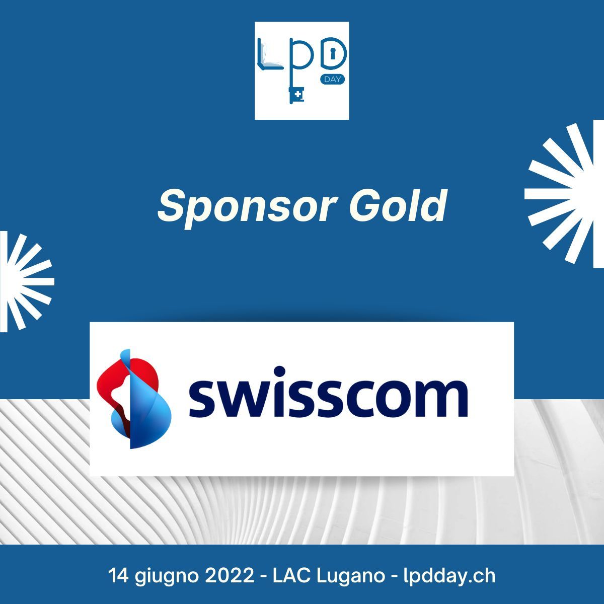 Anúncio da Swisscom como "Gold Sponsor" do primeiro LPD Day