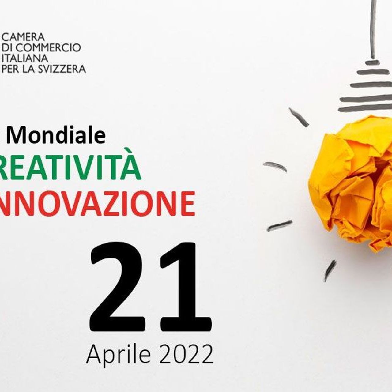 L'immagine di introduzione del video della Giornata della Creatività e dell'Innovazione realizzato dalla Camera di Commercio Italiana per la Svizzera