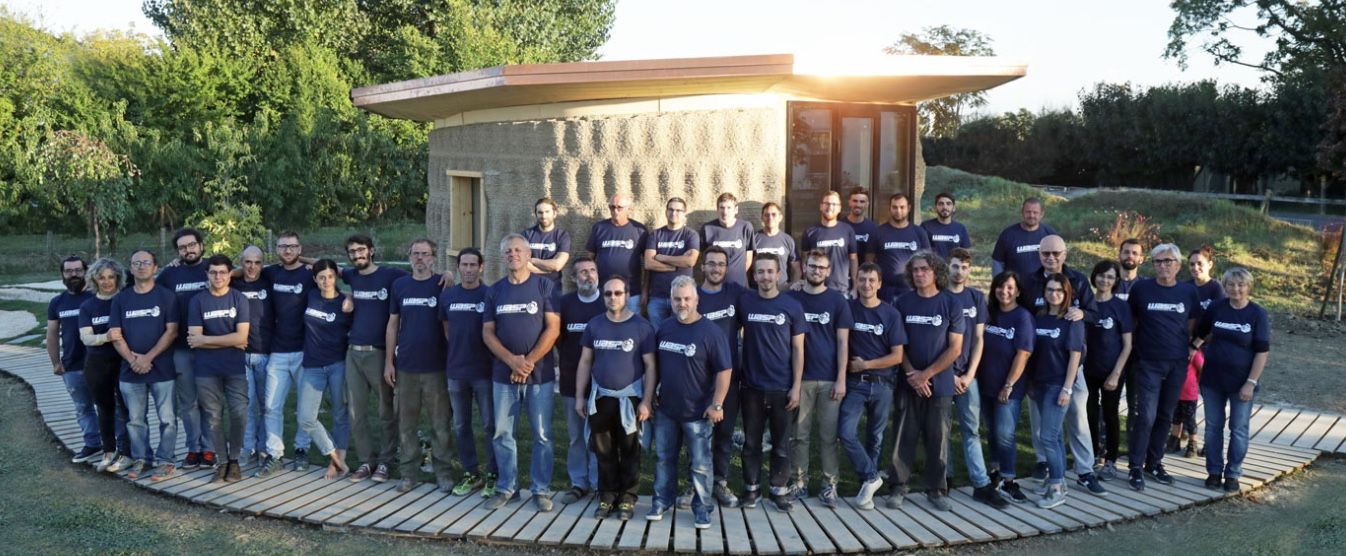 Il team al completo dell'azienda WASP di Massa Lombarda, in provincia di Ravenna