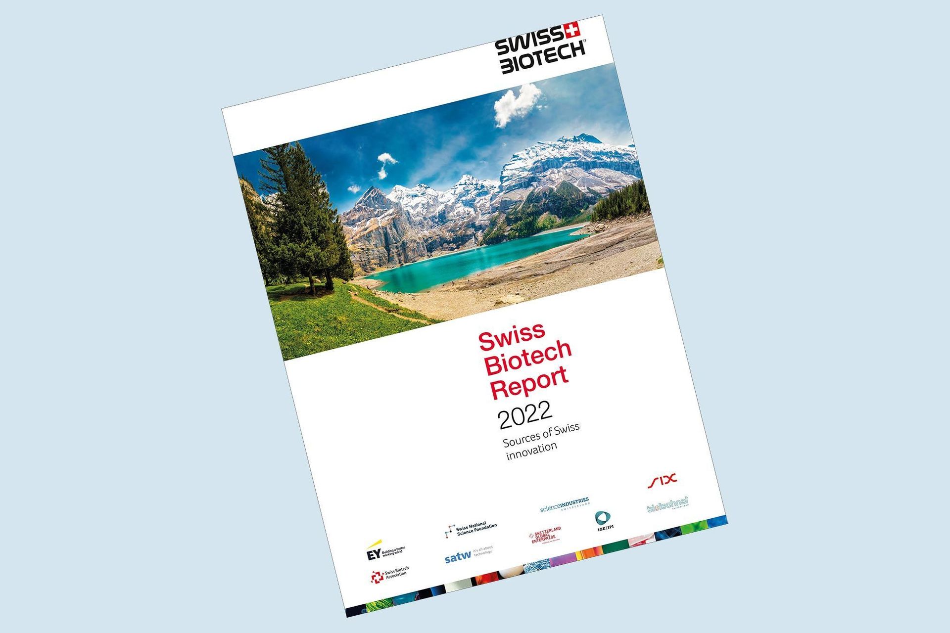 La copertina dell'edizione 2022 dello 'Swiss Biotech Report'