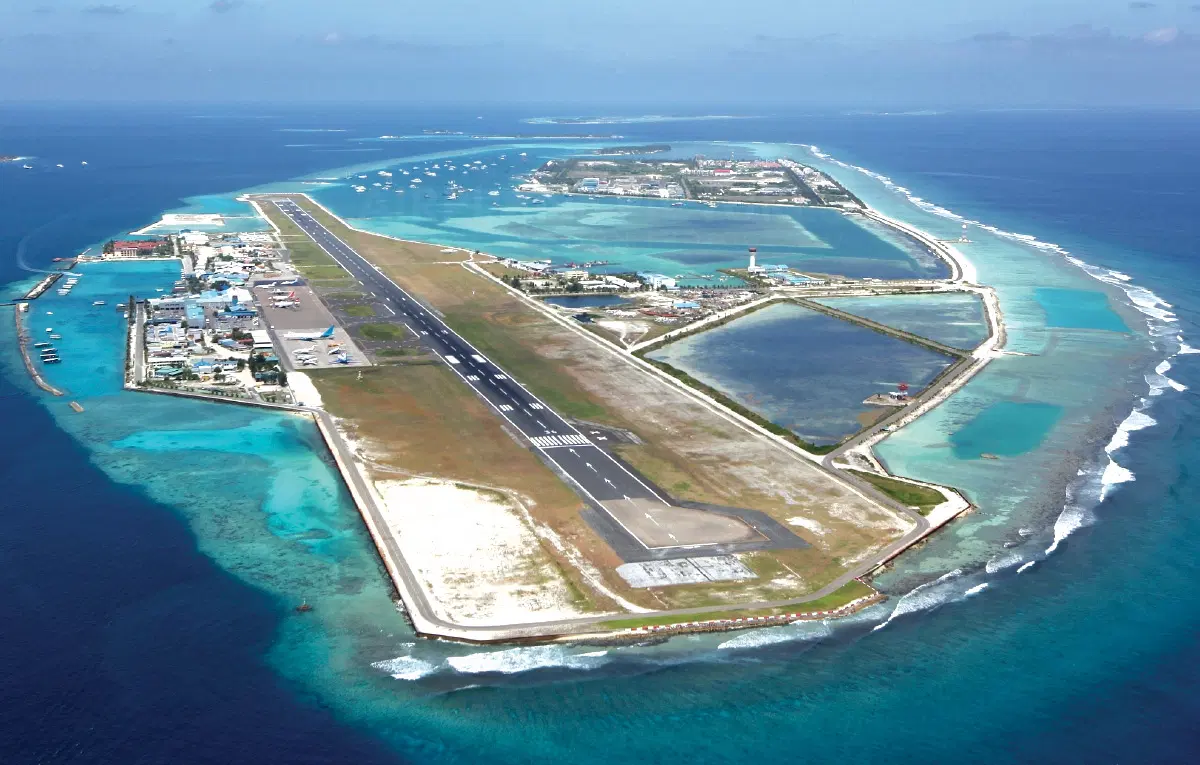 L'aeroporto internazionale di Malé nell'arcipelago delle Maldive