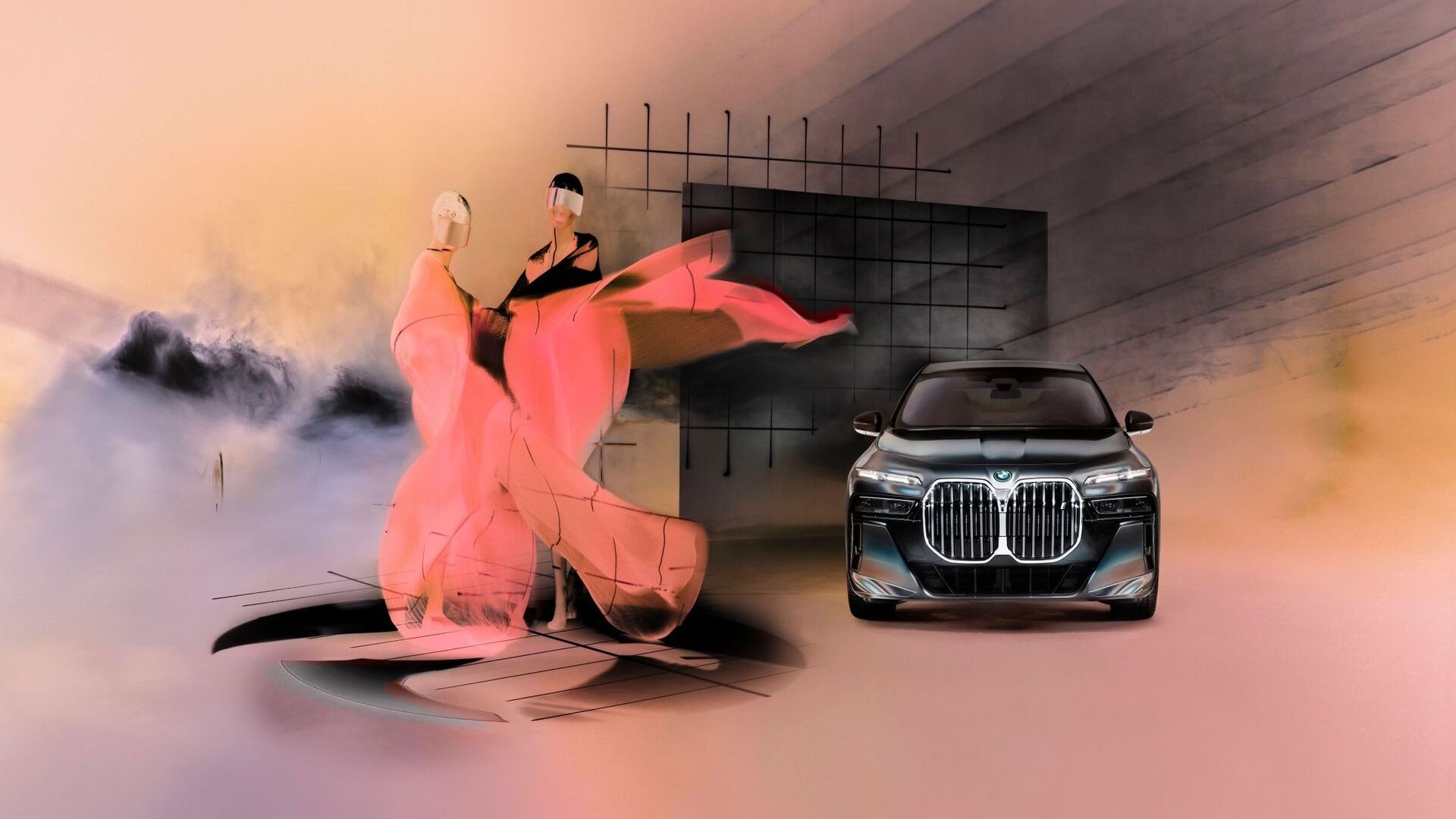 BMW i7 быў пераасэнсаваны брытанскім фэшн-фатографам Нікам Найтам у адпаведнасці з крытэрамі форвардызму