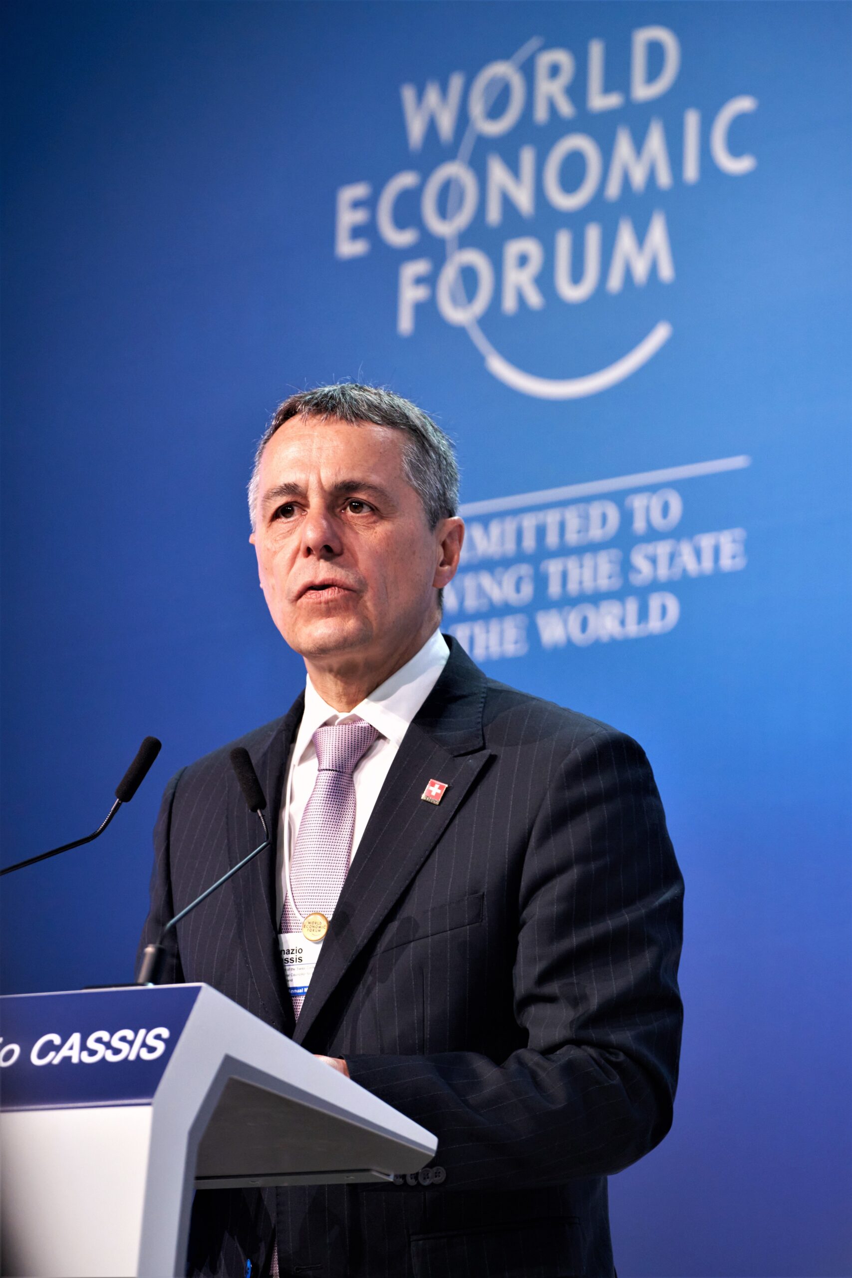 Ignazio Cassis, Presidente della Confederazione Elvetica, al World Economic Forum di Davos (Foto: Alexis Maçon/World Economic Forum)
