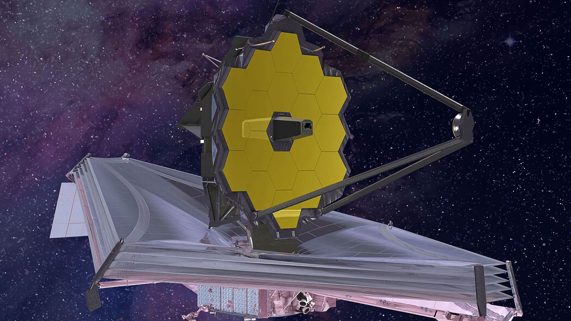 La parte superiore del Telescopio Spaziale James Webb