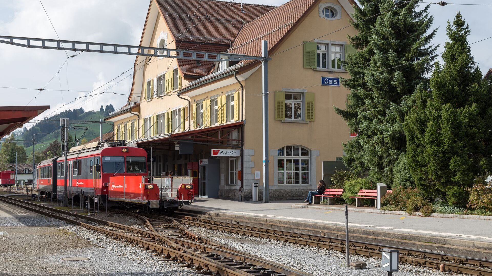Jernbanestationen i Gais kommune i Appenzell Ausserrhoden
