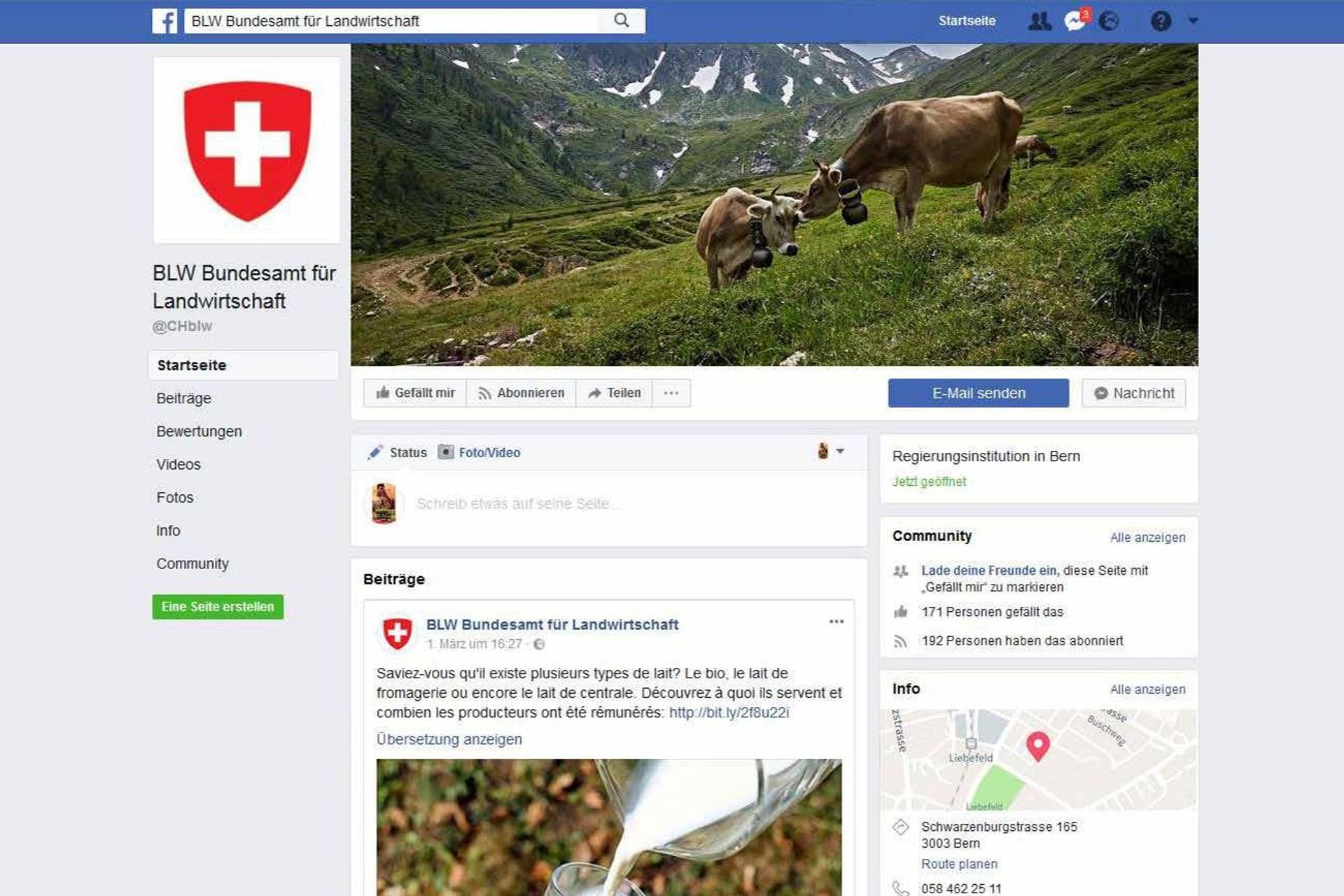 L'identità visiva della Confederazione Svizzera per il social media Facebook