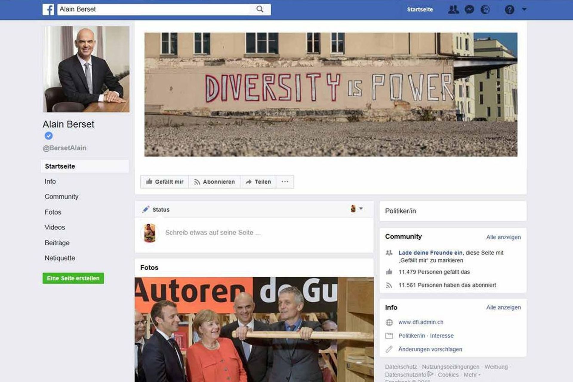 L'identità visiva della Confederazione Svizzera per il social media Facebook
