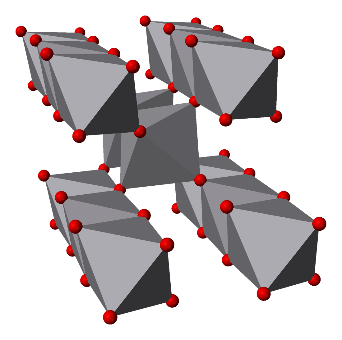 Una rappresentazione dei cristalli di Biossido di Vanadio o VO2
