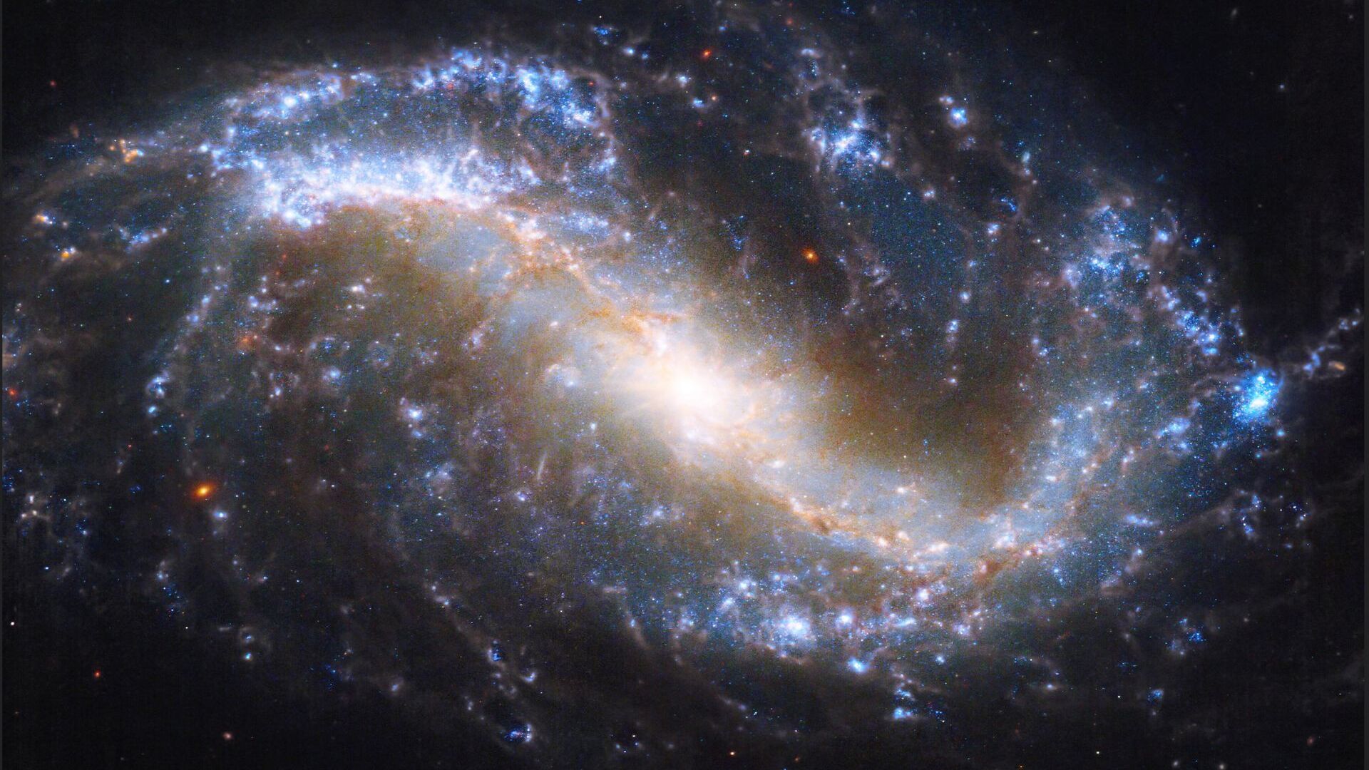 Un'immagine composita di una porzione di cielo ripresa dai telescopi spaziali James Webb ed Edwin Hubble