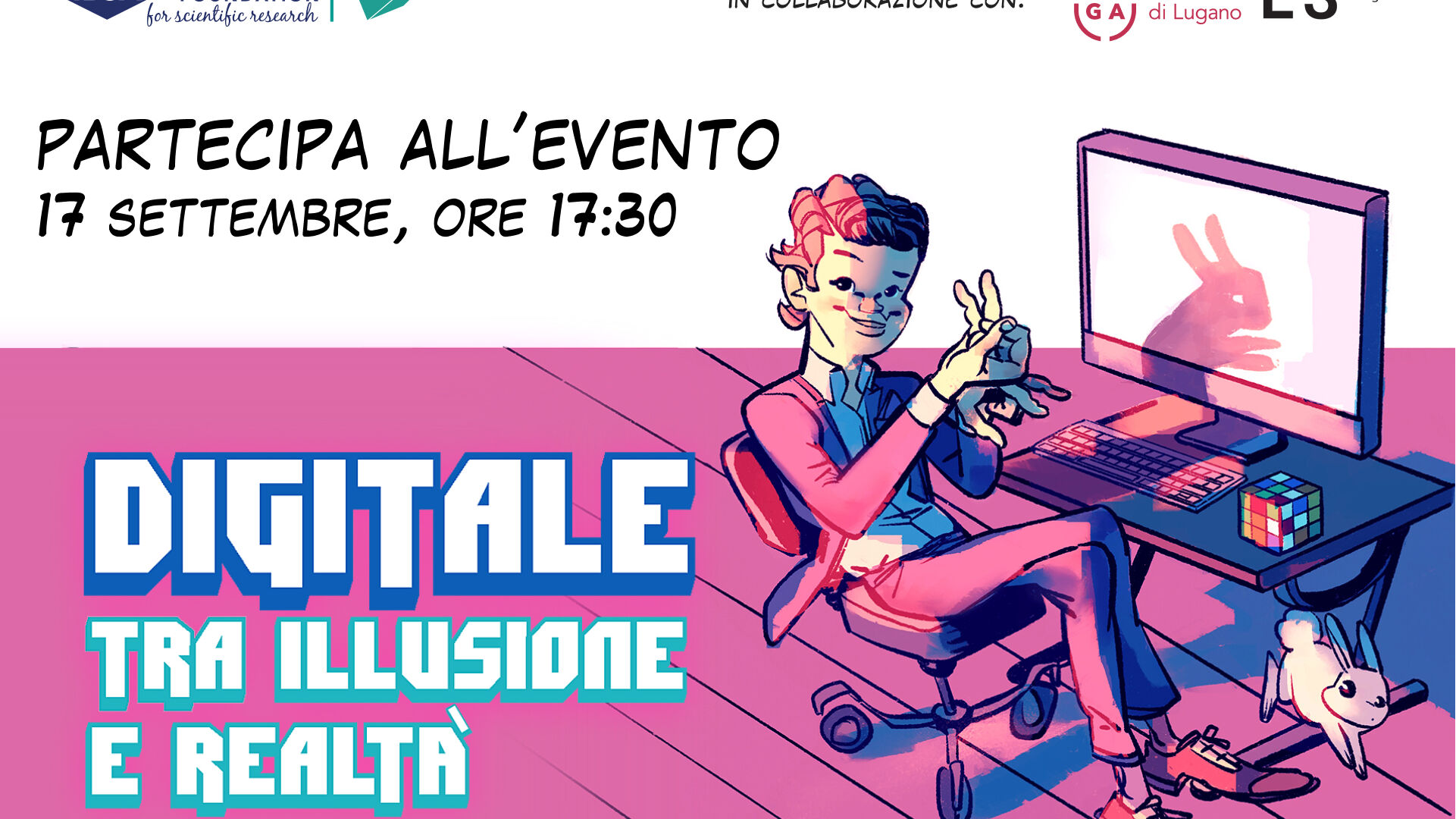 Il banner dell'evento “Digitale tra illusione e realtà” di Lugano del 17 settembre 2022