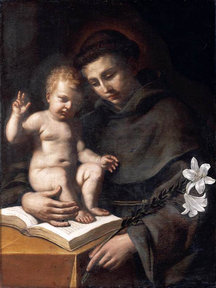 Il quadro del Guercino riproducente il Santo Antonio di Padova con il bambino